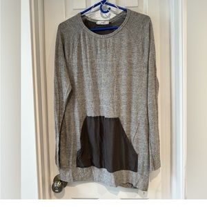 Zara gray sweatshirt/sheer panels Sz L